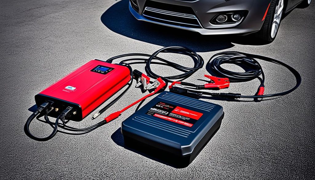 Portable car battery jump starter