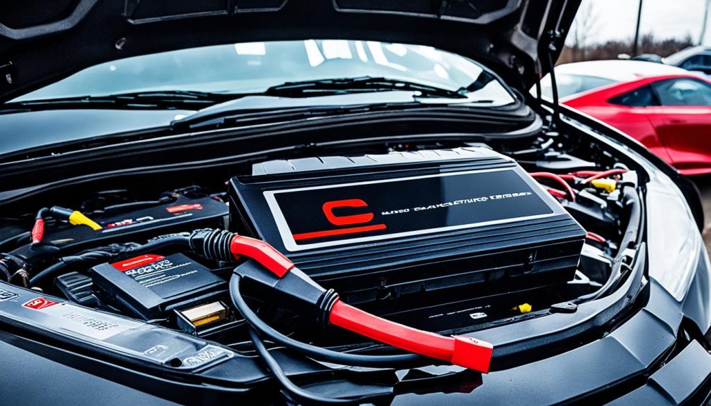 car jump starting using lithium battery