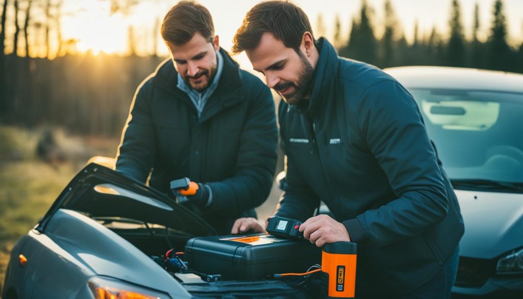 Car battery jump start without cables
