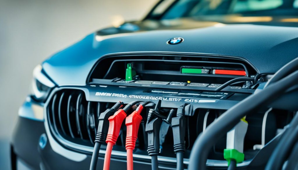 Jump Start Cable Connection for BMW with Battery in Trunk