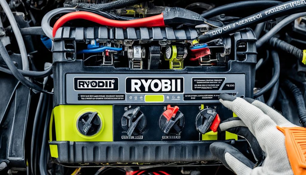 Ryobi battery jump start process