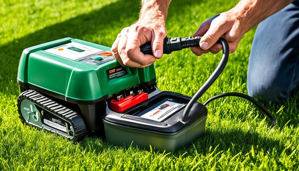 lawn mower battery jump start maintenance